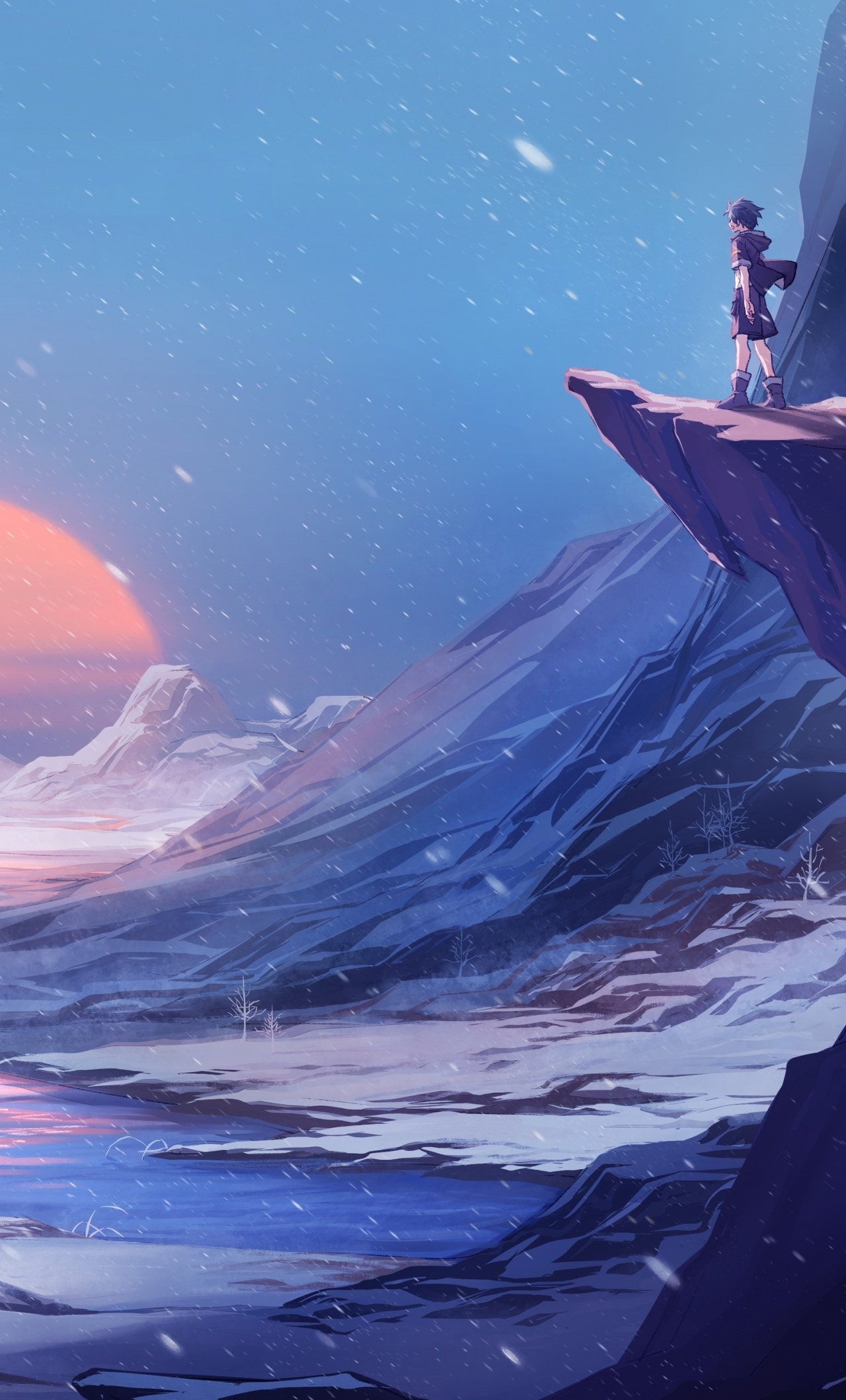 1280x2120   1280x2120 Dragon Winter Anime Manga 4K iPhone 6+ HD 4K Обои, изображения, фоновые, фотографии и картинки. Снег, белые волосы, зима, путь, аниме, HD Телефон Обои | Peakpx