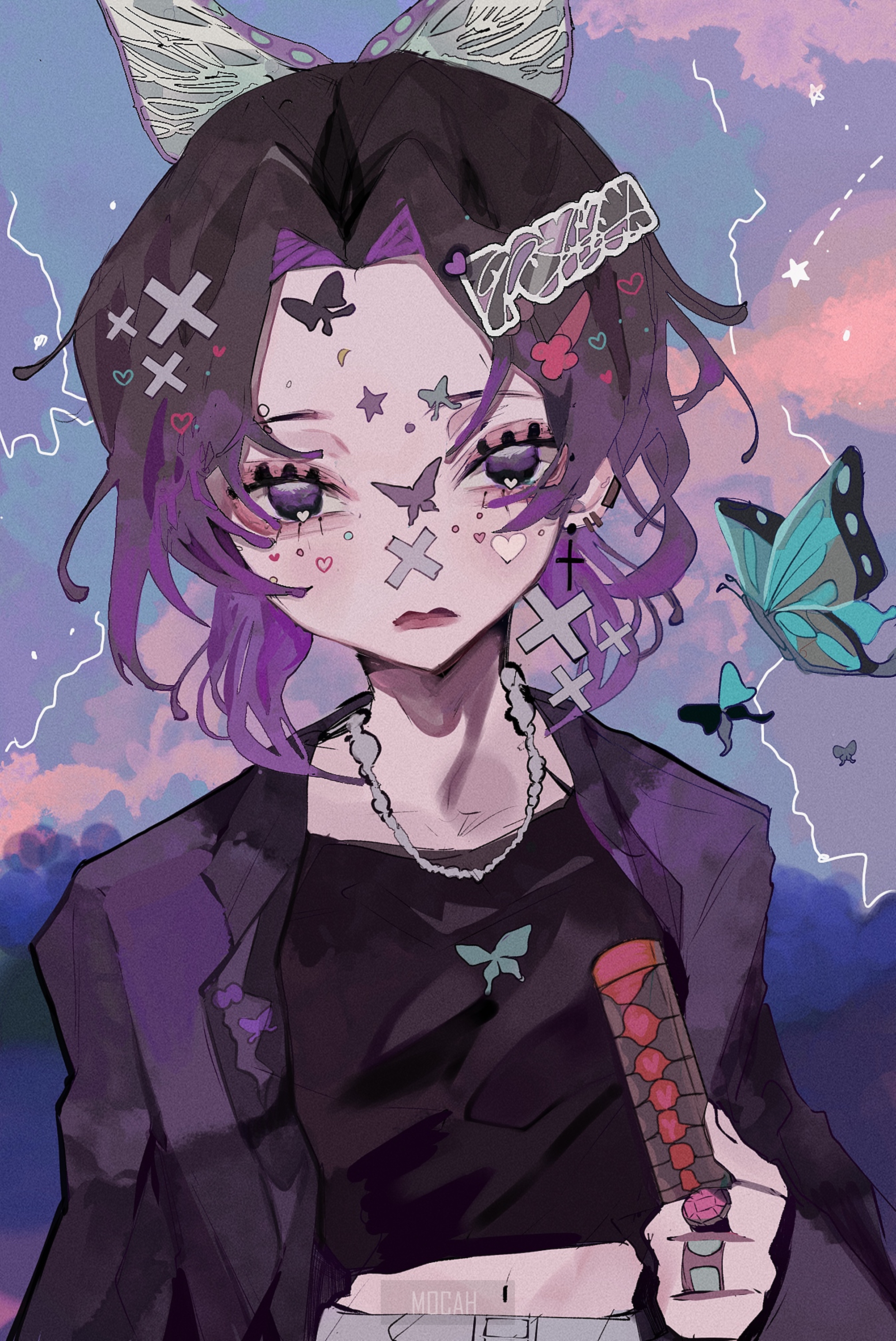 2005x3000  iphonexpapers.com | iPhone x обои | BA07-GIRL-ANIME-Purple-Illustration-Art 