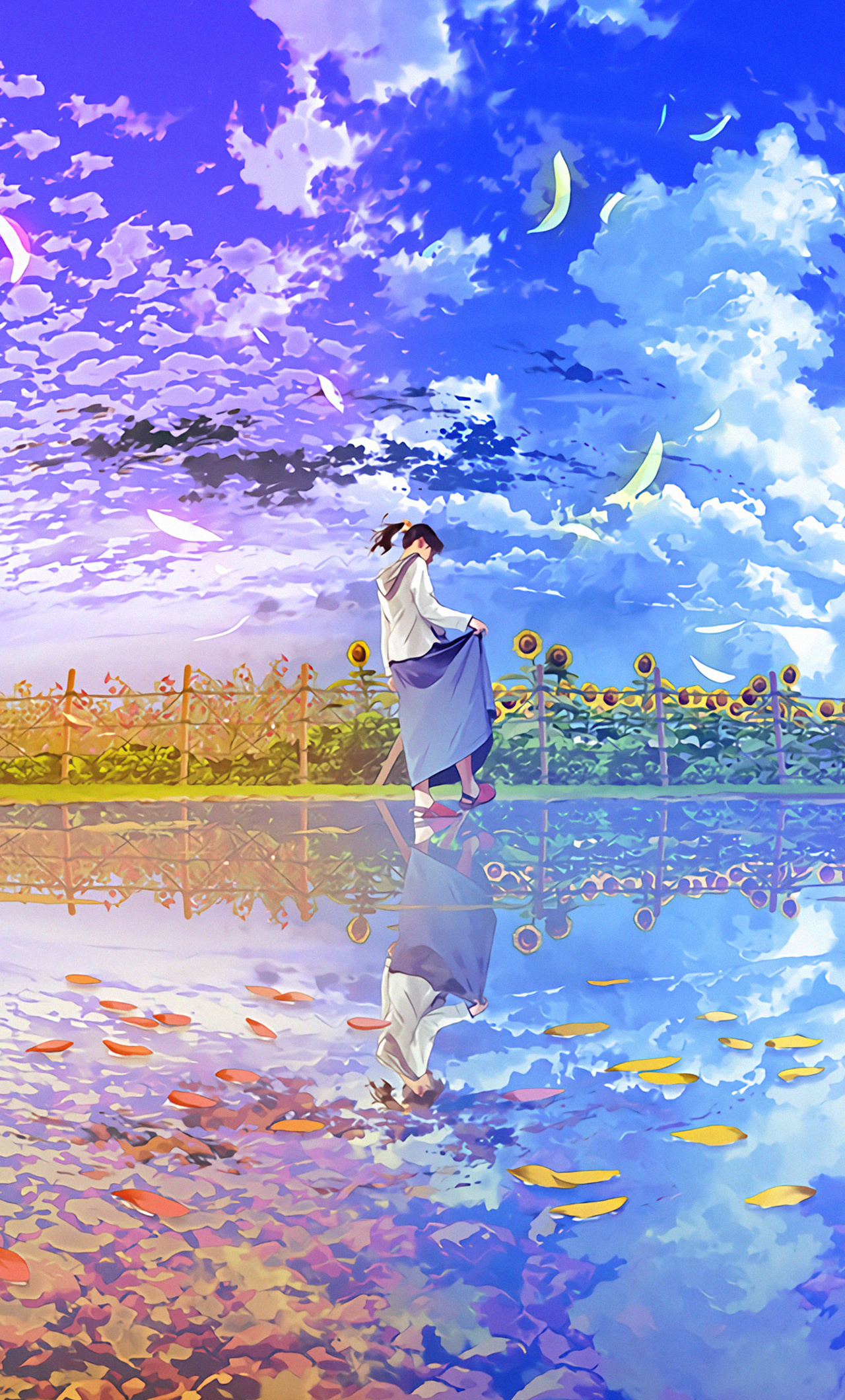 1280x2120   Японский стиль аниме красивые HD обои Yao Wang Sky Girl Иллюстрация | PSD скачать бесплатно - Pikbest