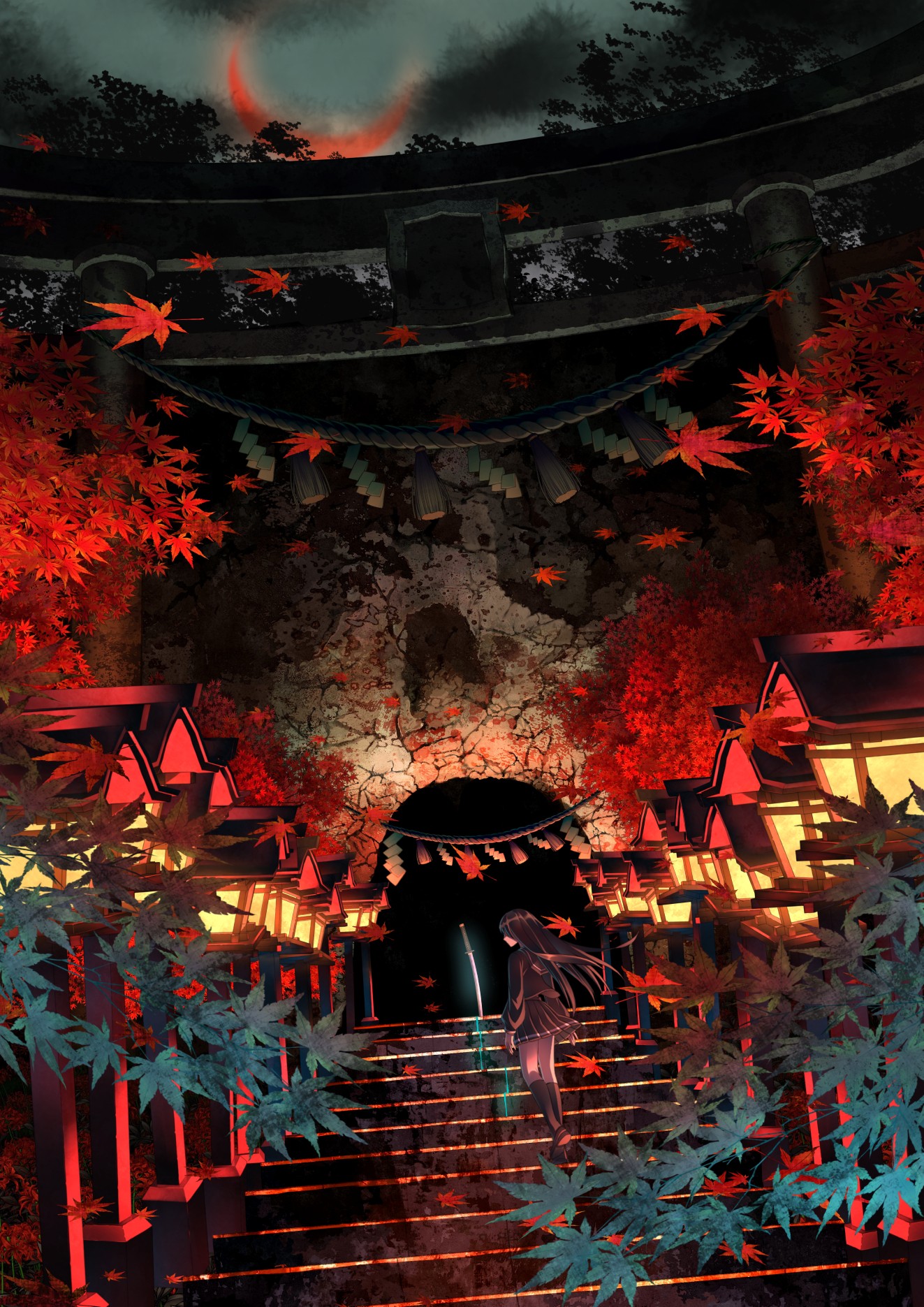 1323x1871   -anime, блондинка, лежа, осень, листья, сон, аниме, HD Телефон Обои | Peakpx