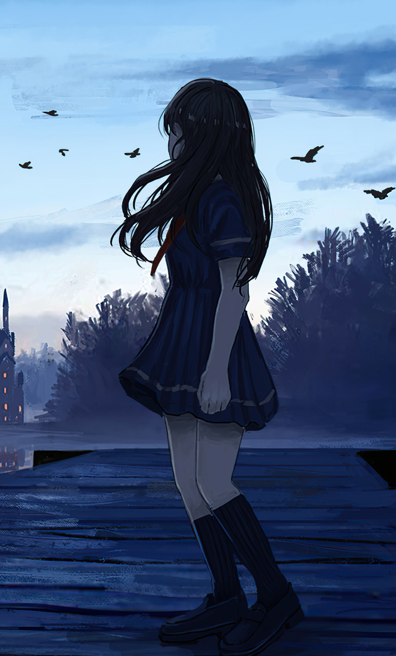 1280x2120  403500 Аниме, аниме -девушка, фон замка HD, 1688x3000 - Редкая галерея HD Обои 