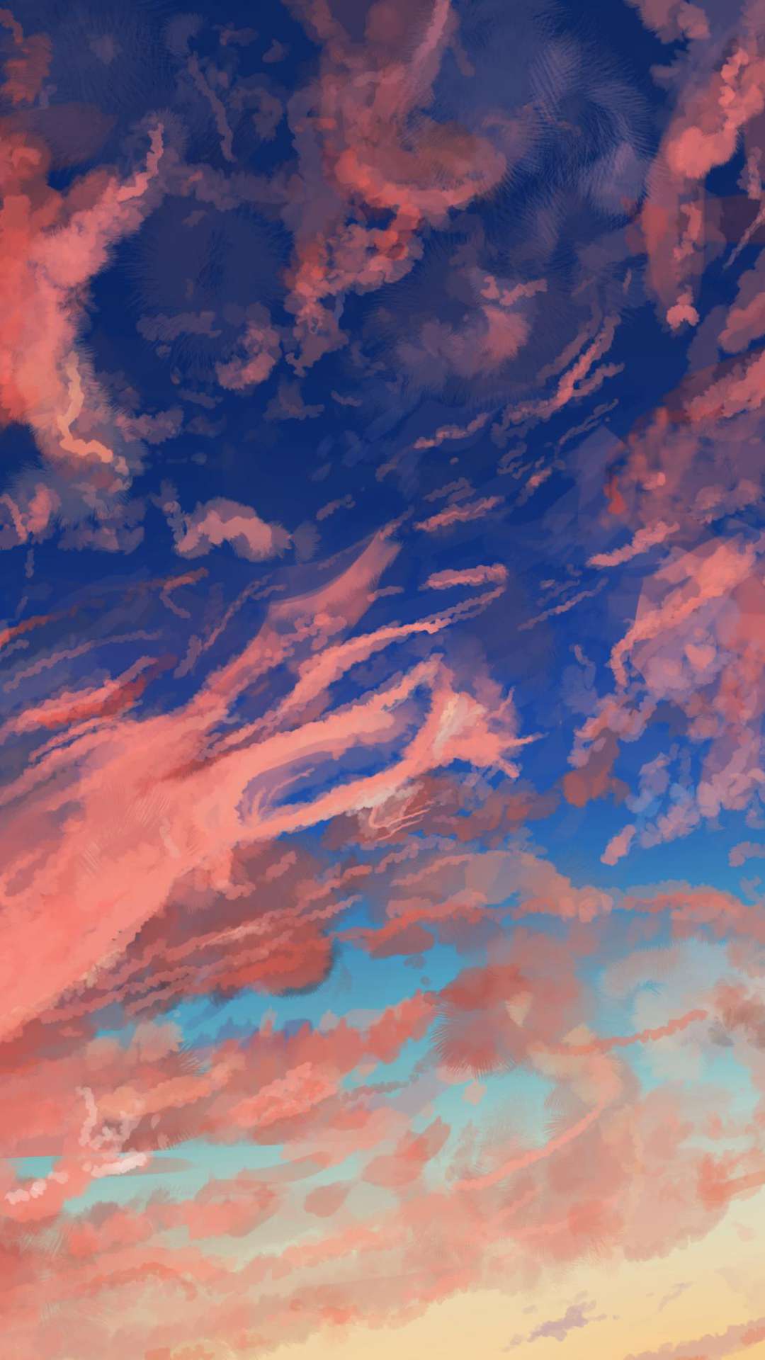 1080x1920  Anime Sky Cloud Spring Llustration обои 4K Ultra HD ID: 7996 