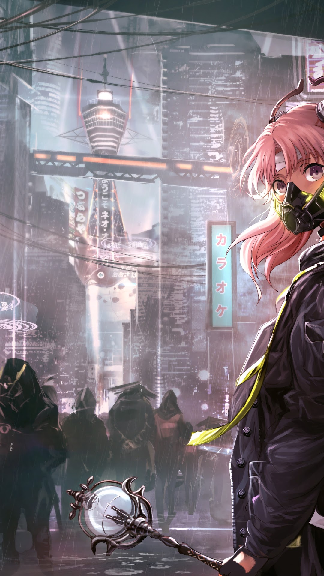 1080x1920  332059 Anime, Girl, Mask, Cyberpunk, Sci-Fi HD - Rare Gallery HD Wallpapers