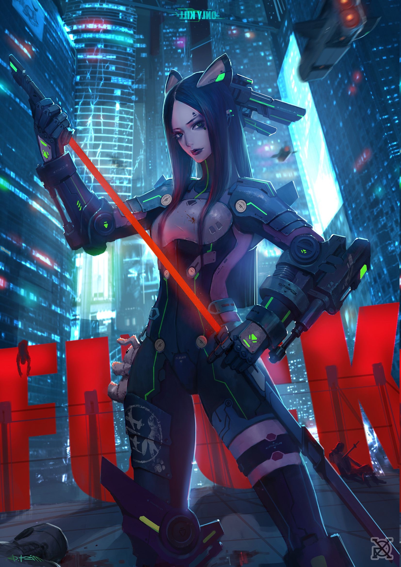 1654x2339  cyberpunk Girl, Anime, Neon, Sonya, Warrior, HD Телефон Обои | Peakpx