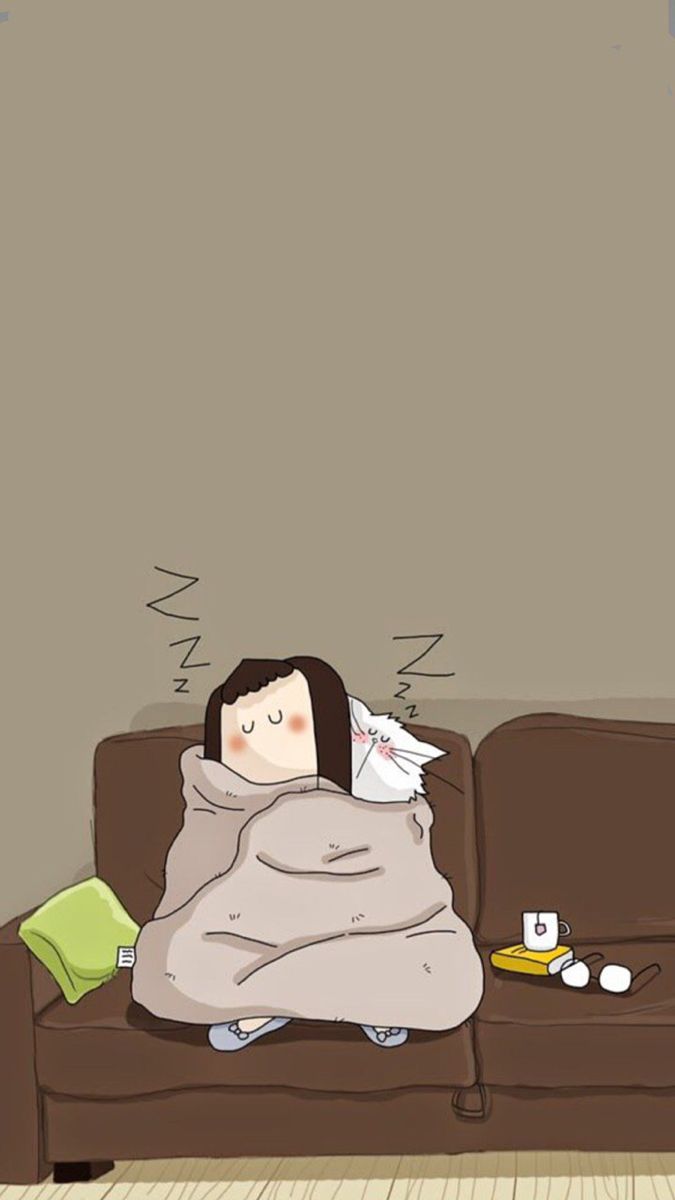 675x1200  PIN от EL на иллюстрациях | Сонная девушка, мультфильма стена, обои