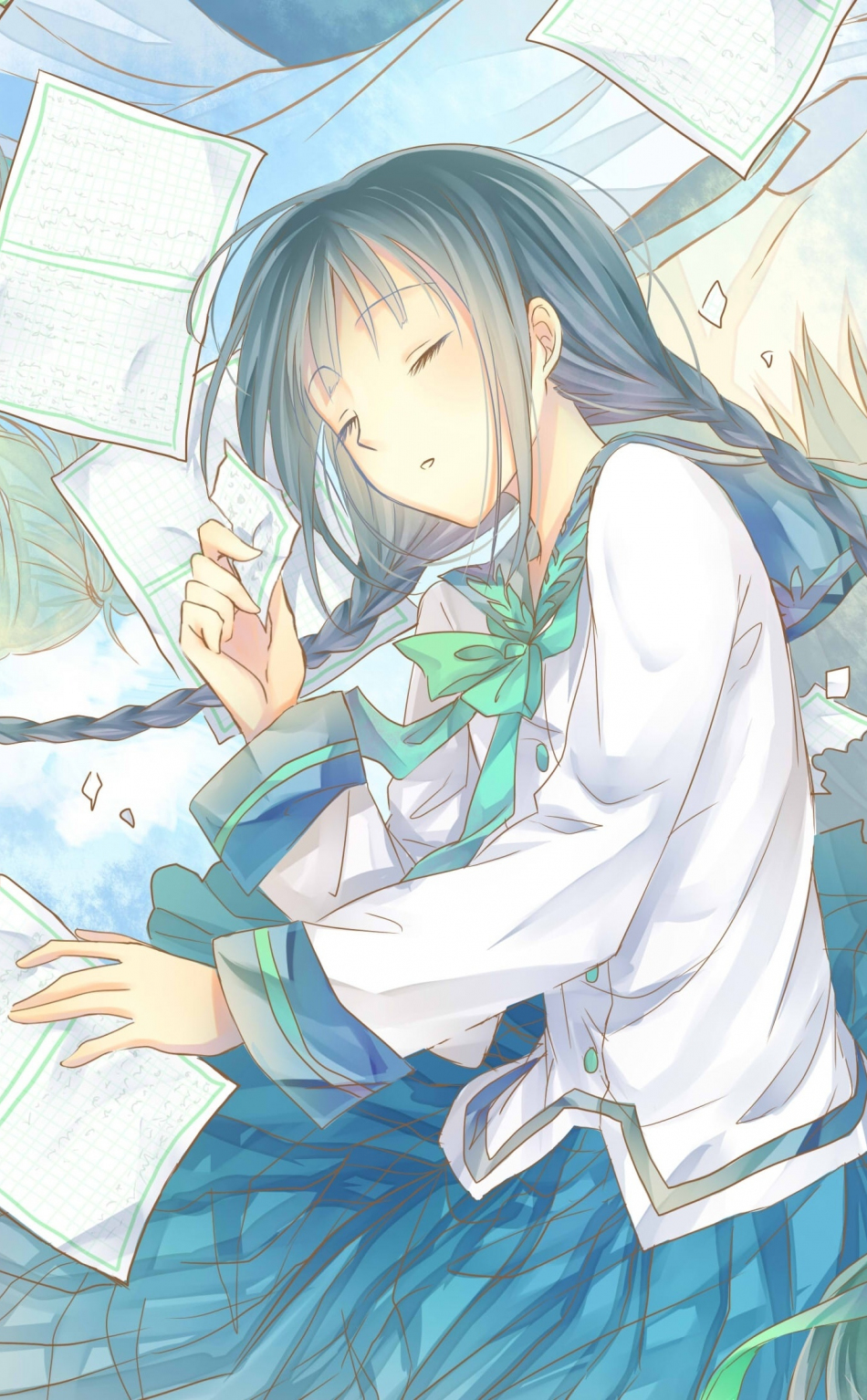 950x1534  Скачать обои 950x1534 Сон, милая, аниме -девушка, произведение искусства, iPhone, 950x1534 HD, 17721