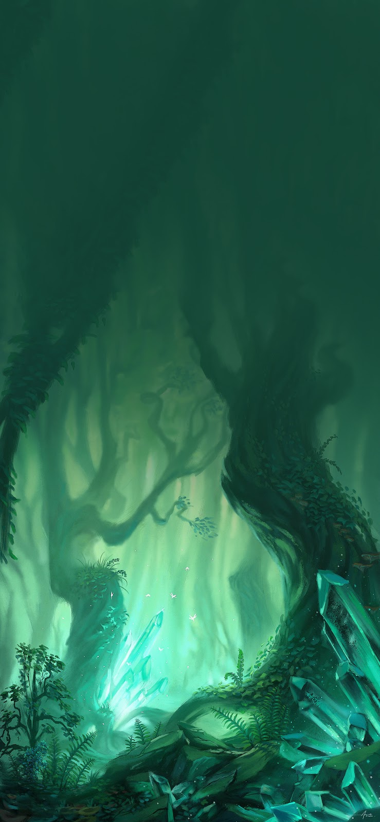 739x1600  IPhone обои зеленые