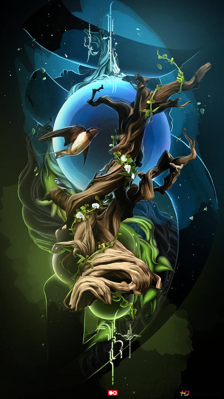 750x1334  Magic Tree Wand 2K Скачать обои