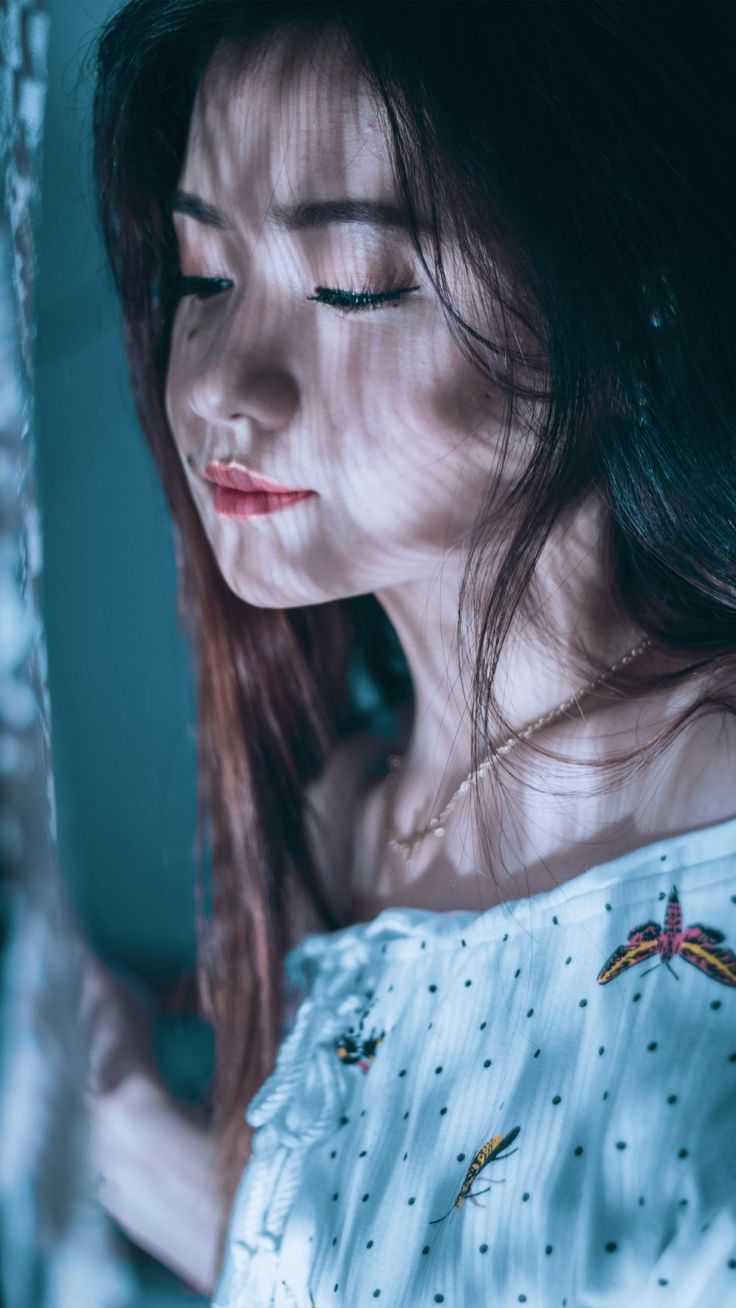 736x1308  Азиатские милые девушки Фотография 4K Ultra HD Мобильные обои | Азиатская милая, синяя от плеча, женщины