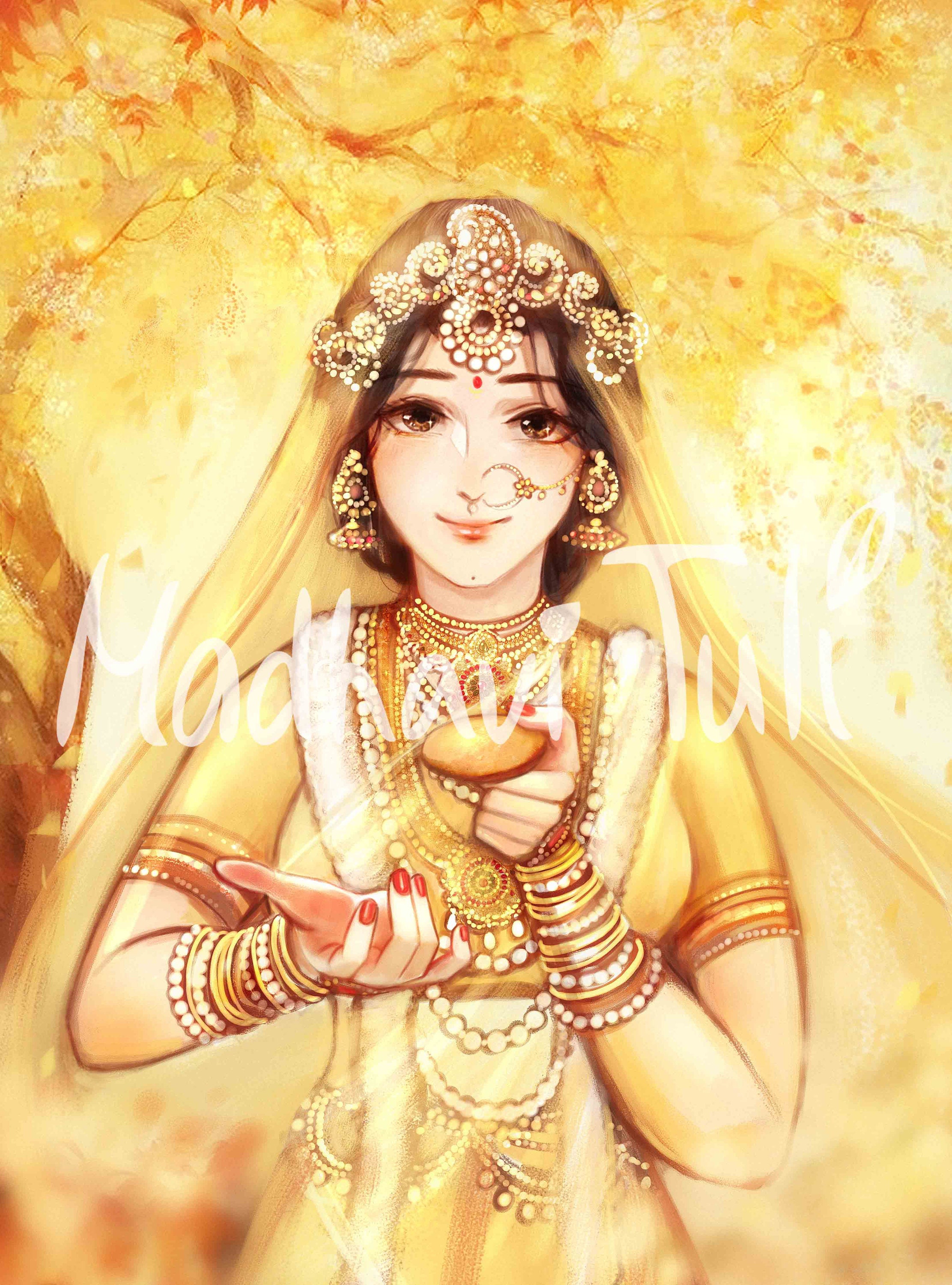 2223x3000  Шри Радха HD -файл высококачественные обои Radharani Art - Etsy Finland