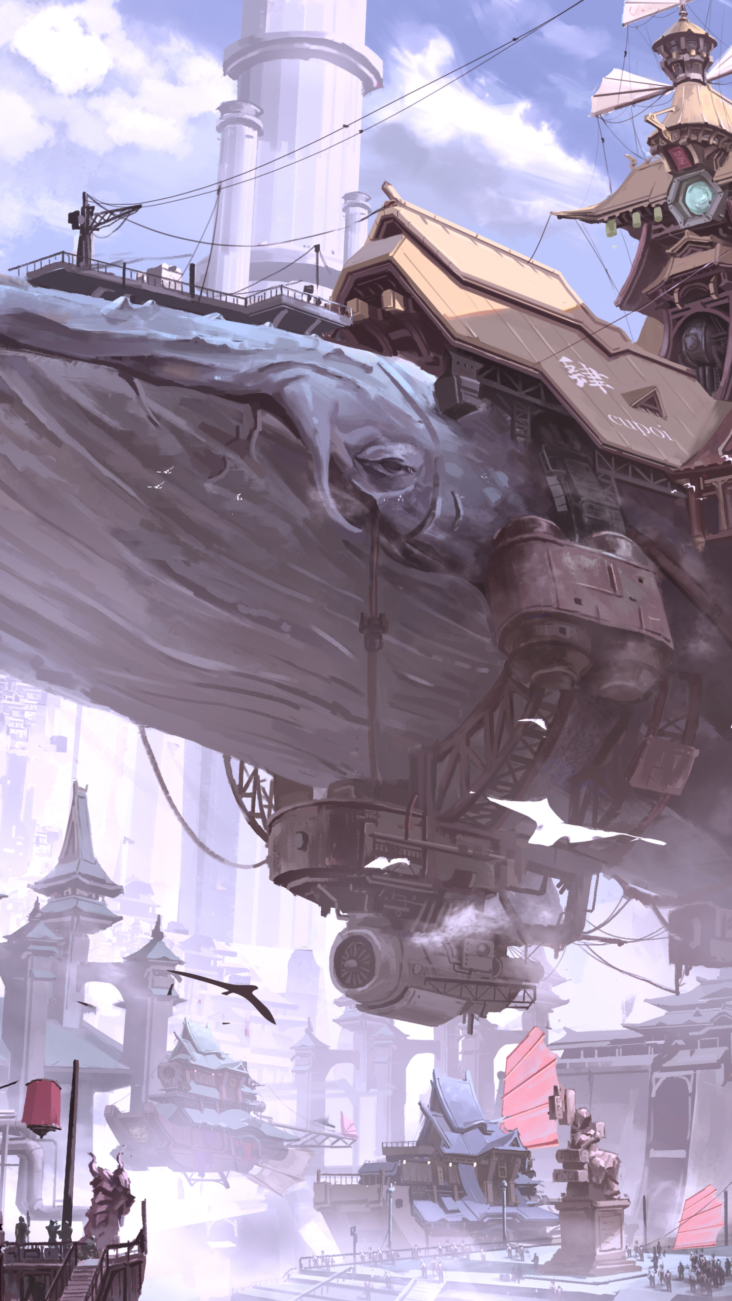 1440x2560  Крупный дирижабль от куки/吃 的 的 Poi - Мобильная пропасть