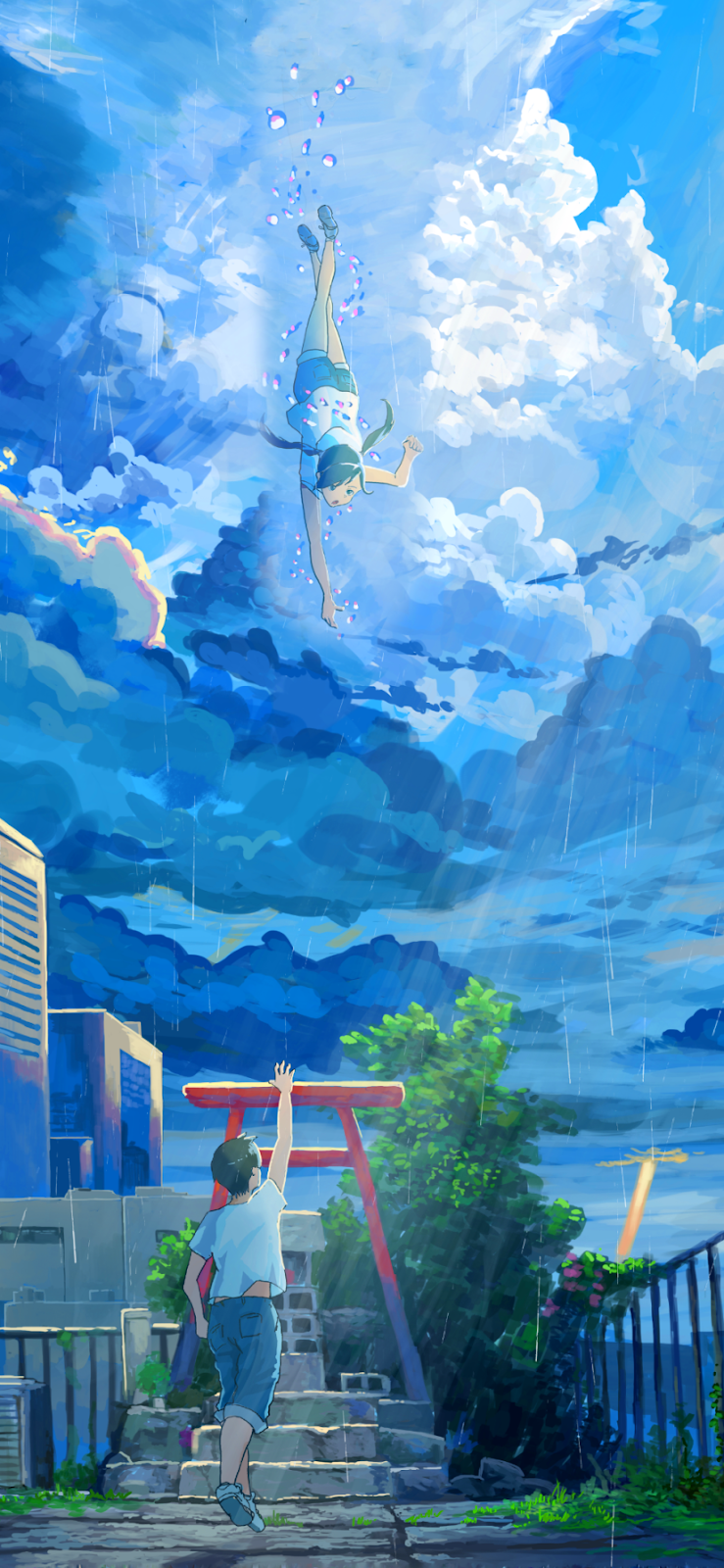 739x1600  Makoto Shinkai Iphone Обои - пещера обоев