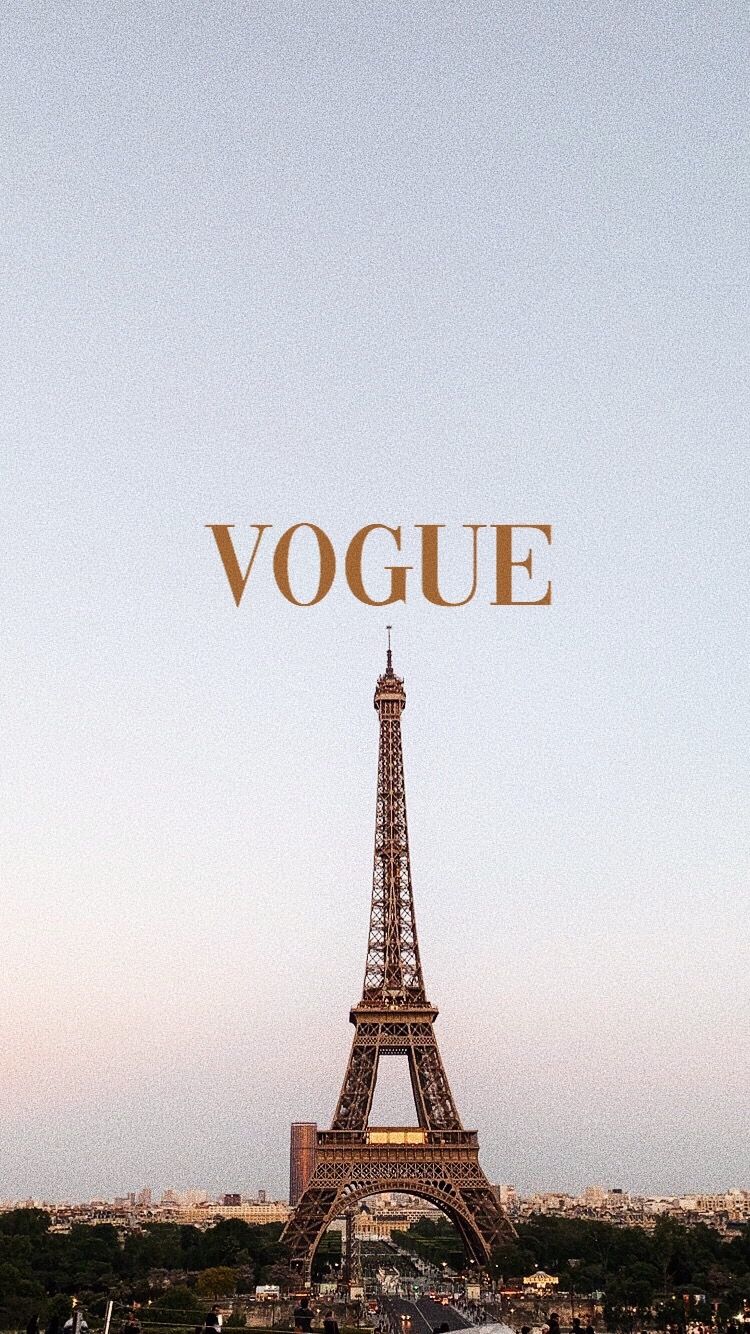 750x1334 Эйфелева башня x Vogue | Винтажные обои для телефона Фото стена коллаж Vogue wallpaper